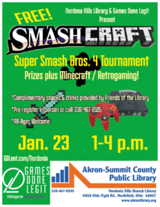 SmashCraft – Nordonia Hills Library Videogame Event